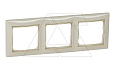 Valena - Рамка 3 поста верт/гориз, слоновая кость/золото от интернет-магазина amperkin.by
