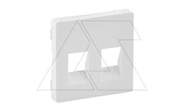 Valena Life - Лицевая панель для аудиорозетки с пружинными зажимами двойной, белая