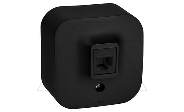 Quteo - Розетка RJ-45 5E UTP, накладной монтаж, черный матовый