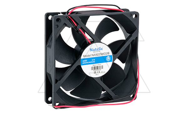 Вентилятор осевой NA, 92x92x25мм, 12VDC, 87м3/ч, 1,92Вт, 2850об/мин, 37дБА, подшипник качения