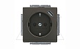 Basic 55 - Розетка 2P+E нем. стд. + USB (шато-черный) от интернет-магазина amperkin.by