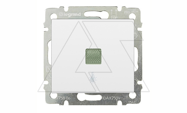 Valena - Кнопка с подсветкой и пиктограммой лампы, белая