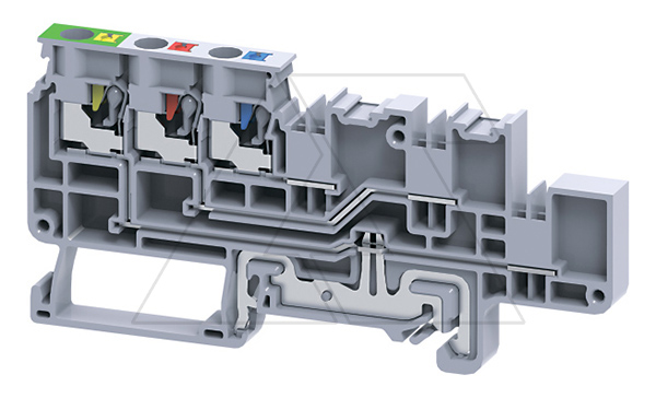 Клемма подвода питания CPPTG2.5/4 /7x96,5mm, push-in, 2 присоед.+PE, 2,5mm2, 20A, 250V, серая