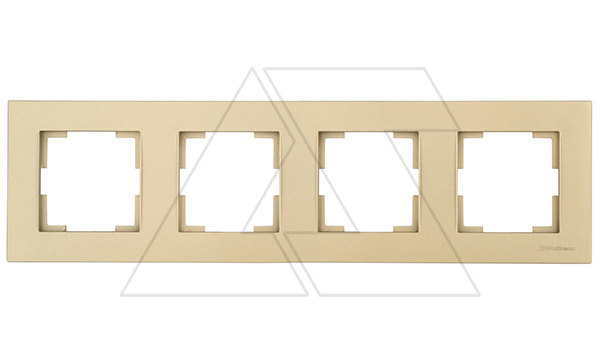 Rita - Рамка 4 поста, горизонтальный монтаж, золото доре