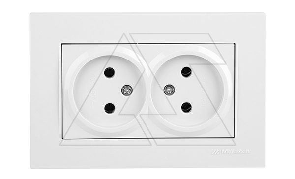 Rita - Розетка двойная 2x2P, (в комплекте с рамкой), белый