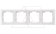 Daria - Рамка 4 поста, к механизмам серии 21, горизонтальный монтаж, белый от интернет-магазина amperkin.by