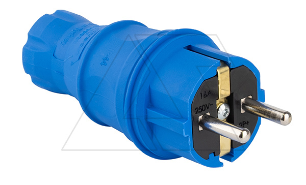 Tena - Вилка 2P+E прямая IP44, синий