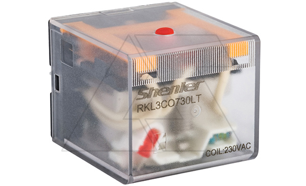 Реле RKL3CO730LT, 3CO, 10A(250VAC/30VDC), 230VAC, мех. индикация, тест-кнопка с блокировкой, LED