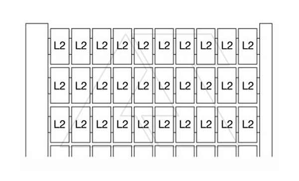 Маркеры MC512PA/5,2 для горизонт. установки, (карта 100шт) размер 4,8х12мм, "L2", белый