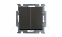 Basic 55 - Выключатель двухклавишный (шато-черный)