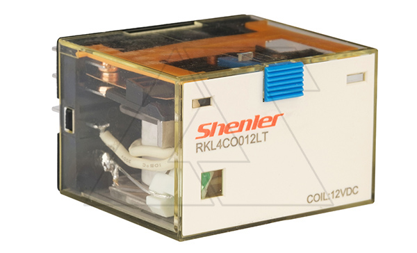 Реле RKL4CO012LT, 4CO, 10A,(250VAC/30VDC),12VDC, мех. индикация, тест-кнопка с блокировкой, LED