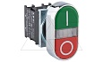 Кнопка двойная PB1S, красный O/зеленый I,  1NO+1NC, 6A 230VAC/24VDC, с подсветкой без LED, 22mm, IP65 от интернет-магазина amperkin.by