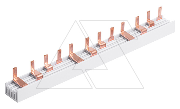 Шинка гребенчатая P-4L-1016/10, тип штырь, 4P-56Mod., 10mm², 63A, 230/415V, 1016mm