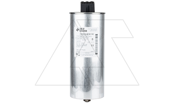 Конденсатор CSADG-0,48/16,7-HD, трехфазный, 16,7kVAr(480VAC), 14kVAr(440VAC), MKP заполненный газом, клеммник S=16mm², тяжелый режим, IP20