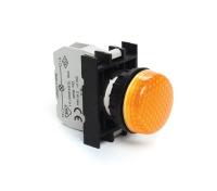 B-X-Ba9S-Y-IP50 Сигнальная арматура желтая пластиковая с блок контактом подсветки B3 без светодиода