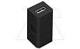 Розетка сменная модульная USB 2.0, двойной разъем, для блока OR-GM-9015/B, черный от интернет-магазина amperkin.by