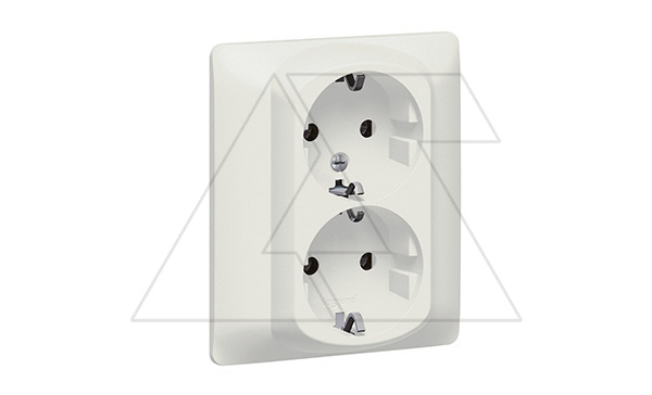 Galea Life - Розетка 2х2P+E нем.стд. в сборе, Pearl