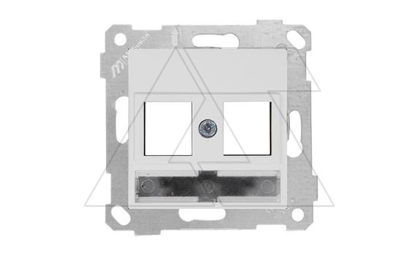 Rita - Адаптер для разъемов Keystone, с маркировкой, двойной, белый
