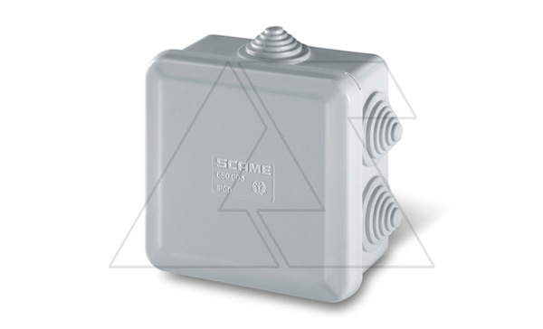 Коробка распред., 80x80x40mm, вводы 7x23mm(PG16), IK04, GW 650°C, IP55, серия SCABOX