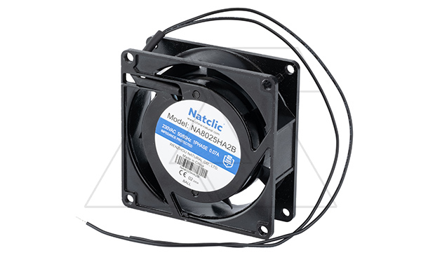 Вентилятор осевой NA, 80x80x25мм, 220В, 39м3/ч, 13Вт, 2300об/мин, 27дБА, подшипник качения