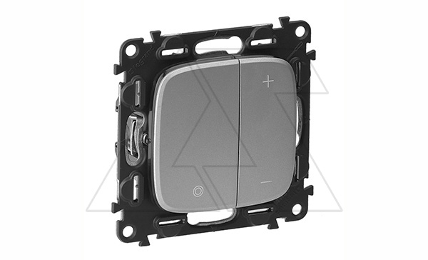 Valena Allure - Светорегулятор кнопочный универсальный 400Вт без нейтрали, алюминий (инд. упаковка)