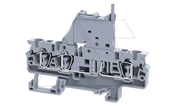 Клемма с держателем предохранителя CXF4/3L110-240V /6x86,2mm, пружинная, 3 присоед., 4(max 6)mm2, 10A, 1000V, LED 110-240V, серая