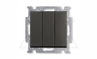 Basic 55 - Выключатель трехклавишный (шато-черный)