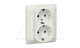 Galea Life - Розетка 2х2P+E нем.стд. со шторками в сборе, Pearl от интернет-магазина amperkin.by