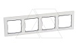 Valena - Рамка 4 поста верт/гориз, белый/серебро от интернет-магазина amperkin.by