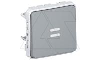 PLEXO - Переключатель на 2 направления с подсветкой, IP55, пруж. зажимы, серый