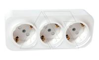 Quteo - Розетка 3x2P+E нем. стд. со шторками, белая