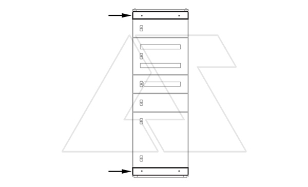 Комплект передних панелей для модульного щита Ш=800мм, RAL7035, 2шт.