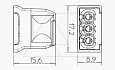 Клемма 61 325 LGR 3-контактная, до 2,5мм², 24A, 450V, серый, полиамид от интернет-магазина amperkin.by
