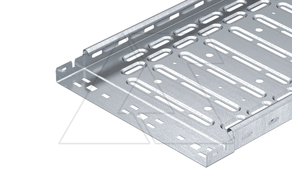 Лоток RKSM 320 FS кабельный перфорированный, безболт. соединение, 35Х200Х3000мм (ВхШхД), конв. оцинк.