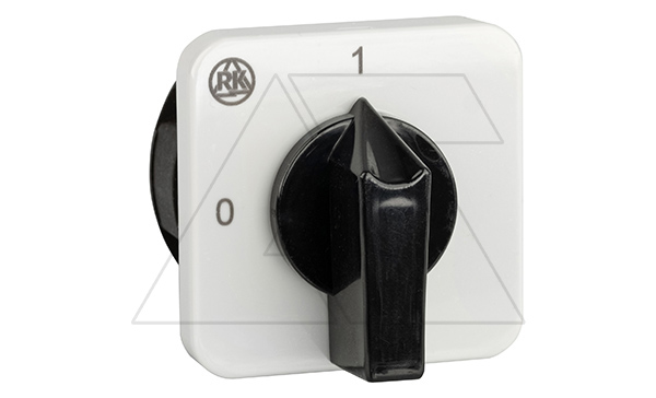 Переключатель BS 16 05 U, 1P, 20A, тип 0-1 (90°), 1NO на 1, 2.5kW(230VAC по АС-23), на дверь, фронт IP40