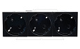 Mosaic - Розетка тройная, 3х2P+E, 6М,  защ. шторки, пруж. зажимы, со смещением контактов 45°, черная от интернет-магазина amperkin.by