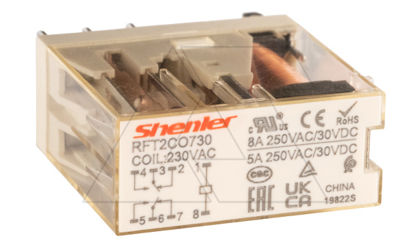 Реле RFT2CO730, 2CO, 8A(250VAC/30VDC), 230VAC
