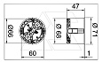 Подрозетник HG 47 одиночный, 850°С, Ø68мм, h=47мм, для полых стен, с винтами, оранжевый, полипропилен от интернет-магазина amperkin.by