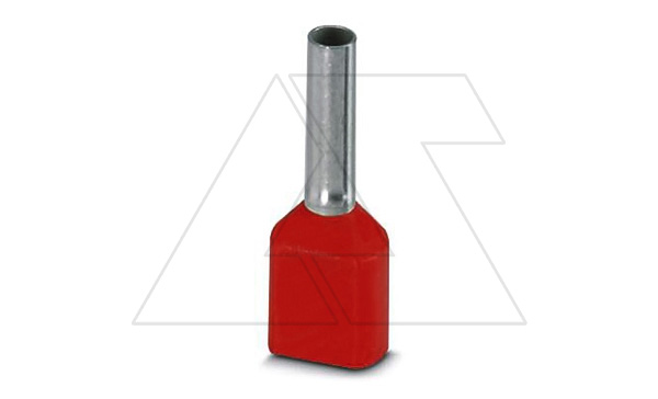 Кабельный наконечник AI-TWIN 2X 1 - 8 RD изолированный, двойной, сечение 1mm2, длина 8mm, красный (упак. 100шт.)