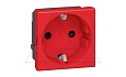 Mosaic - Розетка 2P+E, 2М, защ. шторки, пруж. зажимы, красная от интернет-магазина amperkin.by