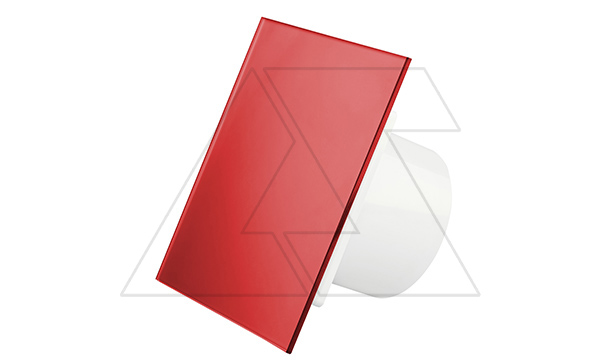 Панель декоративная для вентиляторов dRim Ø100/125мм, универсальная, стекло, красный (стикерованный)