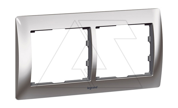 Galea Life - Рамка Metallic на 2 поста горизонтальная, Chrome