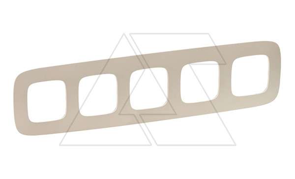 Valena Allure - Рамка 5 постов верт/гориз, тиснение бежевое
