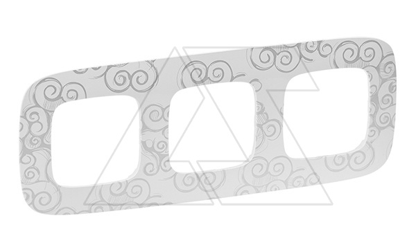 Valena Allure - Рамка 3 поста верт/гориз, нарцисс хром