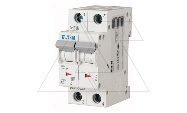 Авт. выключатель PL7-B2,5/2, 2P, 2.5A, хар-ка B, 10kA, 2M