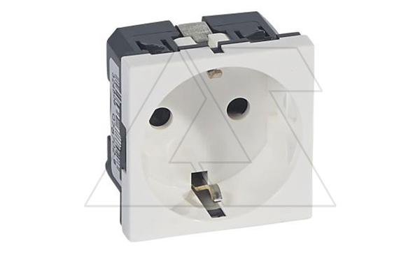 Mosaic - Розетка 2P+E, 2М, антибактериальная, защ. шторки, пруж. зажимы, белый