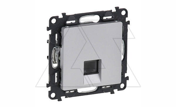 Valena Life - Розетка телеф. 1хRJ 11 4 конт., алюминий (инд. упаковка)