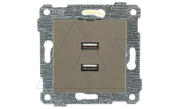 Rita - Розетка 2xUSB Type A, антрацит