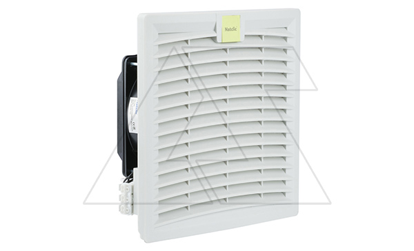 Вентилятор с фильтром SFE откидной 26Вт, 198м3/ч, 230VAC, габариты 211x211x80мм, вырез 177x177мм, IP54, RAL7035