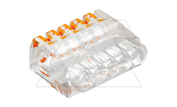 Клемма 61 525 FL универсальная, 5 контактов 0,2...2,5мм², 24А, 450V, поликарбонат